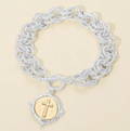 Cross Medallion Charm Bracelet