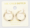 14K Gold Dipped Metal Hoops