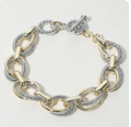 14K Gold Plated 2 Tone Bracelet