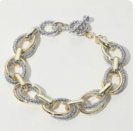 14K Gold Plated 2 Tone Bracelet