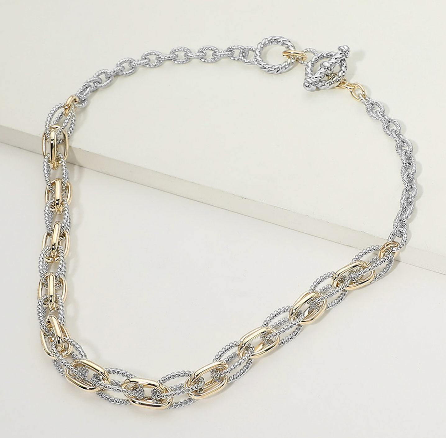 14K Gold Plated 2 Tone Necklace