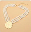 Ivory Disc Layered Beaded Necklace