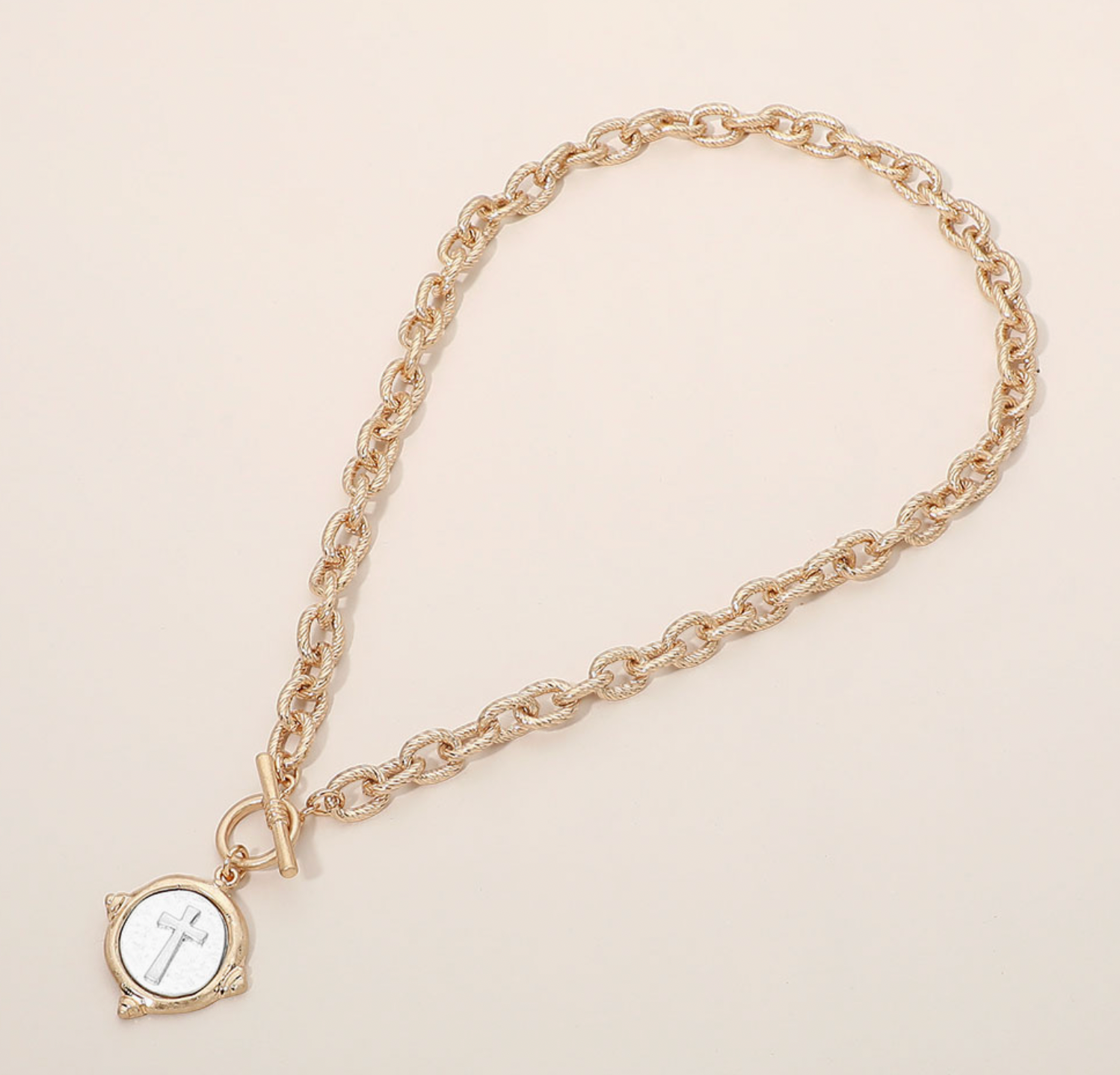 Cross Medallion Charm Necklace