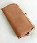 Tan Kiss Lock Clutch