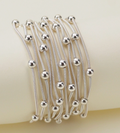 Silver Beads and Coils Bracelet Set
