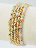 Peach Glass Bead Bracelet Set