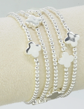 Silver Clover Bracelet Set