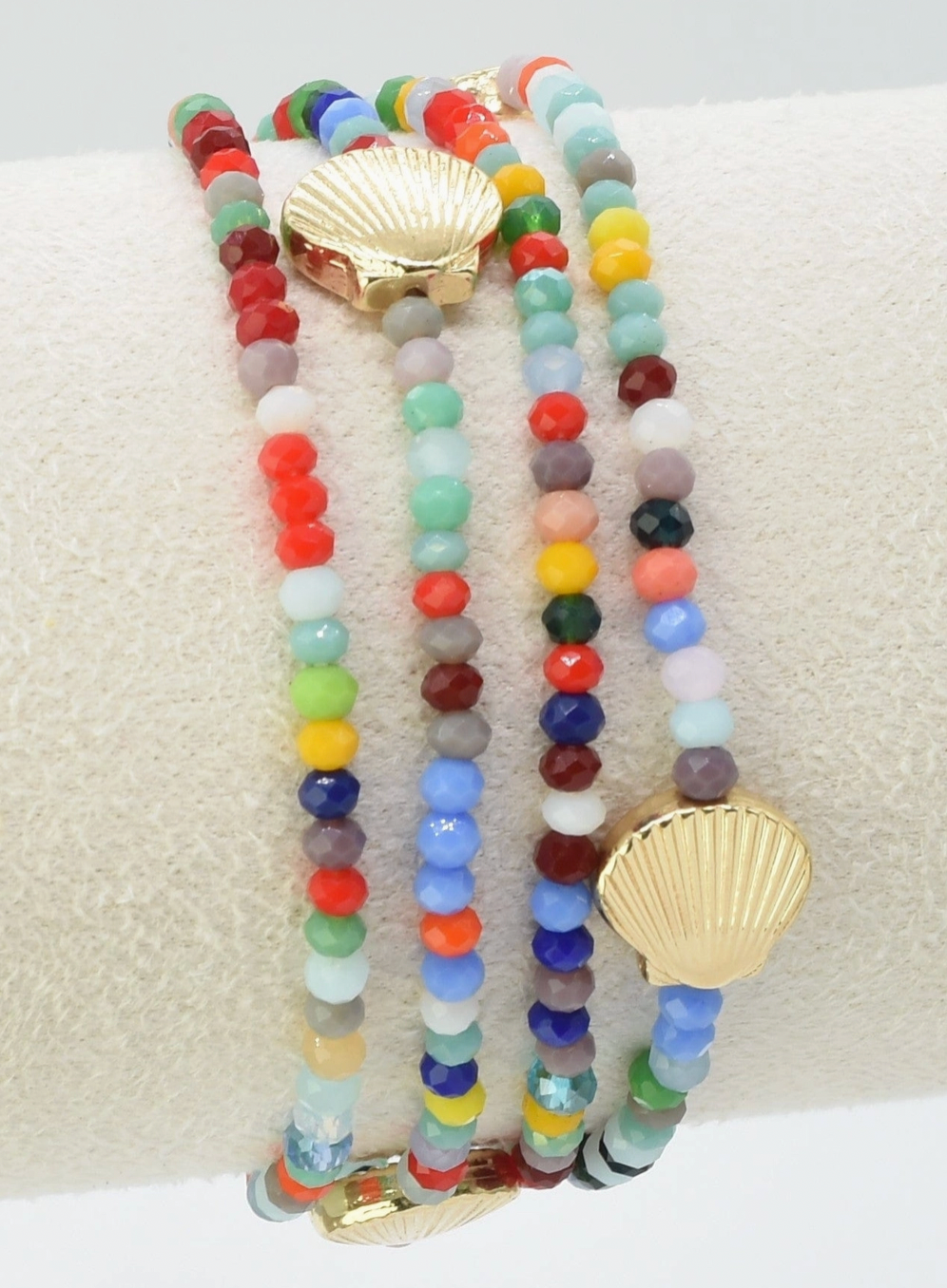 Multi Beaded Shell Bracelet Set