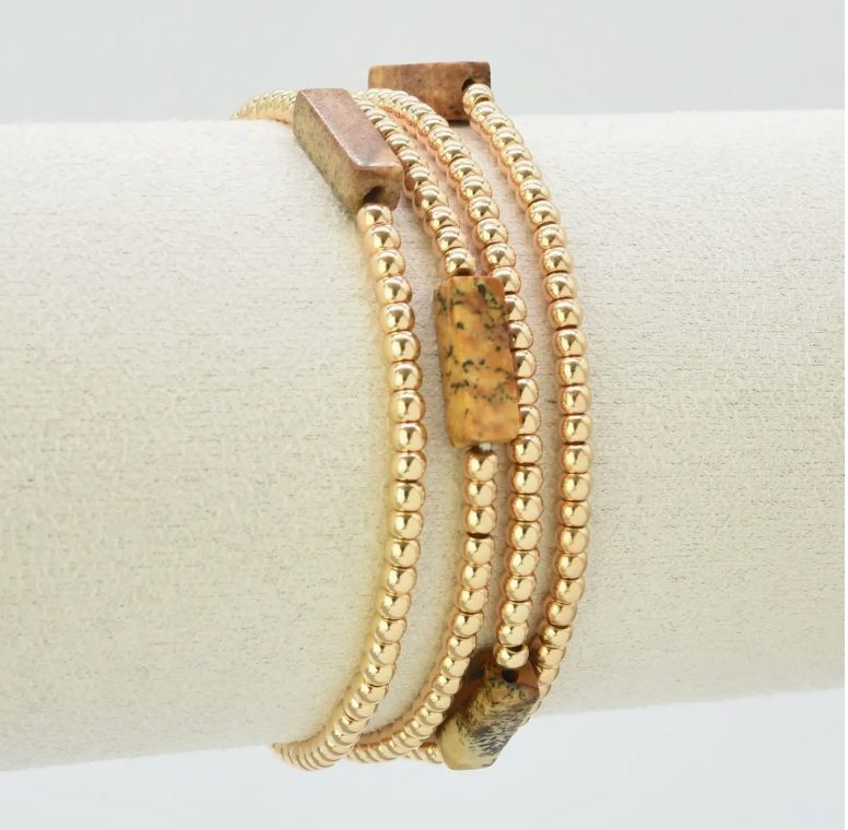 Brown Accent Bead Bracelet Set