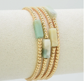 Mint Accent Bead Bracelet Set