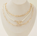 Multi Pearl Toggle Chain Necklace Set