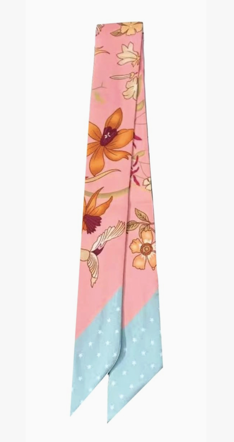 Pink Floral Scarf