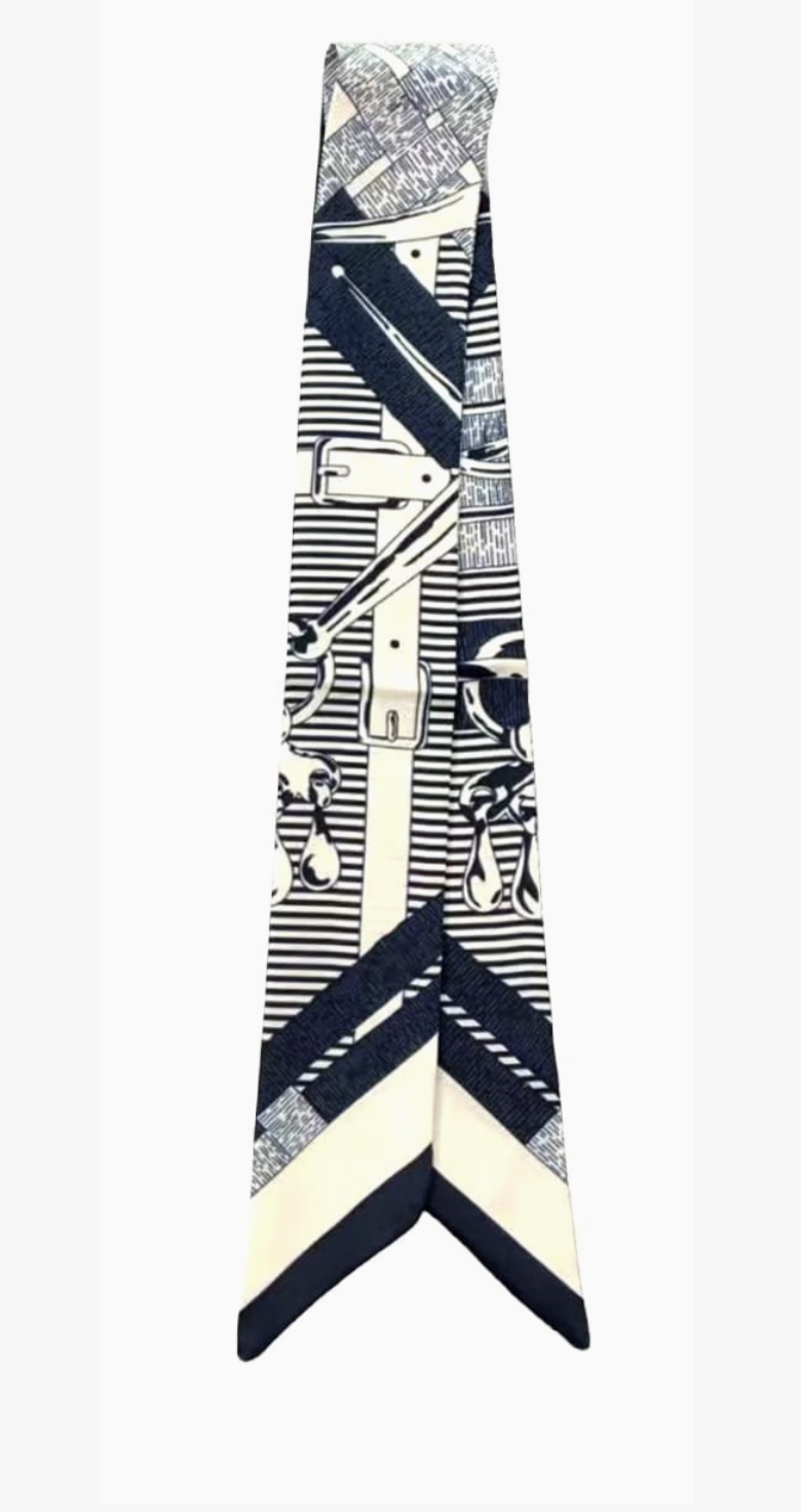 Navy Buckle Scarf