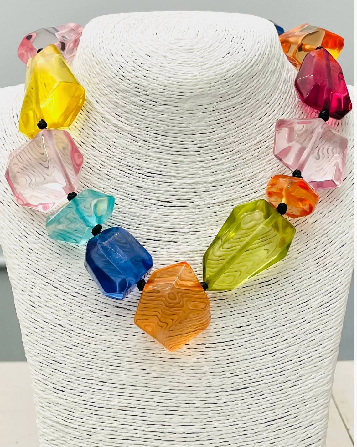 Multi Clear Stone Beaded Necklace