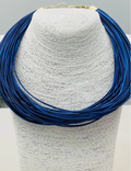 Navy Leatherette Necklace