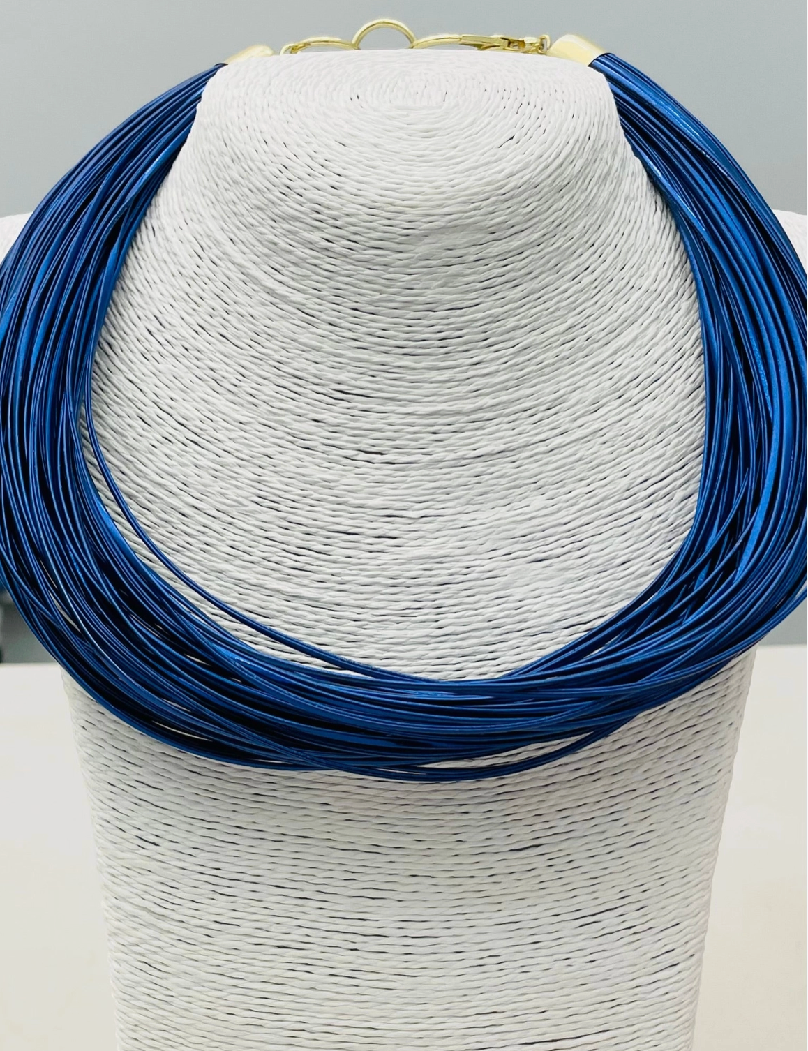 Navy Leatherette Necklace