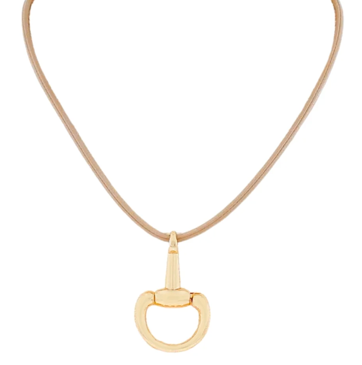 Leather & Horsebit Pendant Necklace