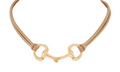 Layered Leather 2 Horsebit Necklace