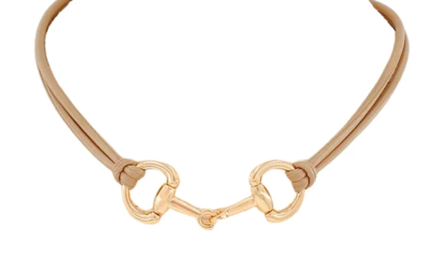 Layered Leather 2 Horsebit Necklace