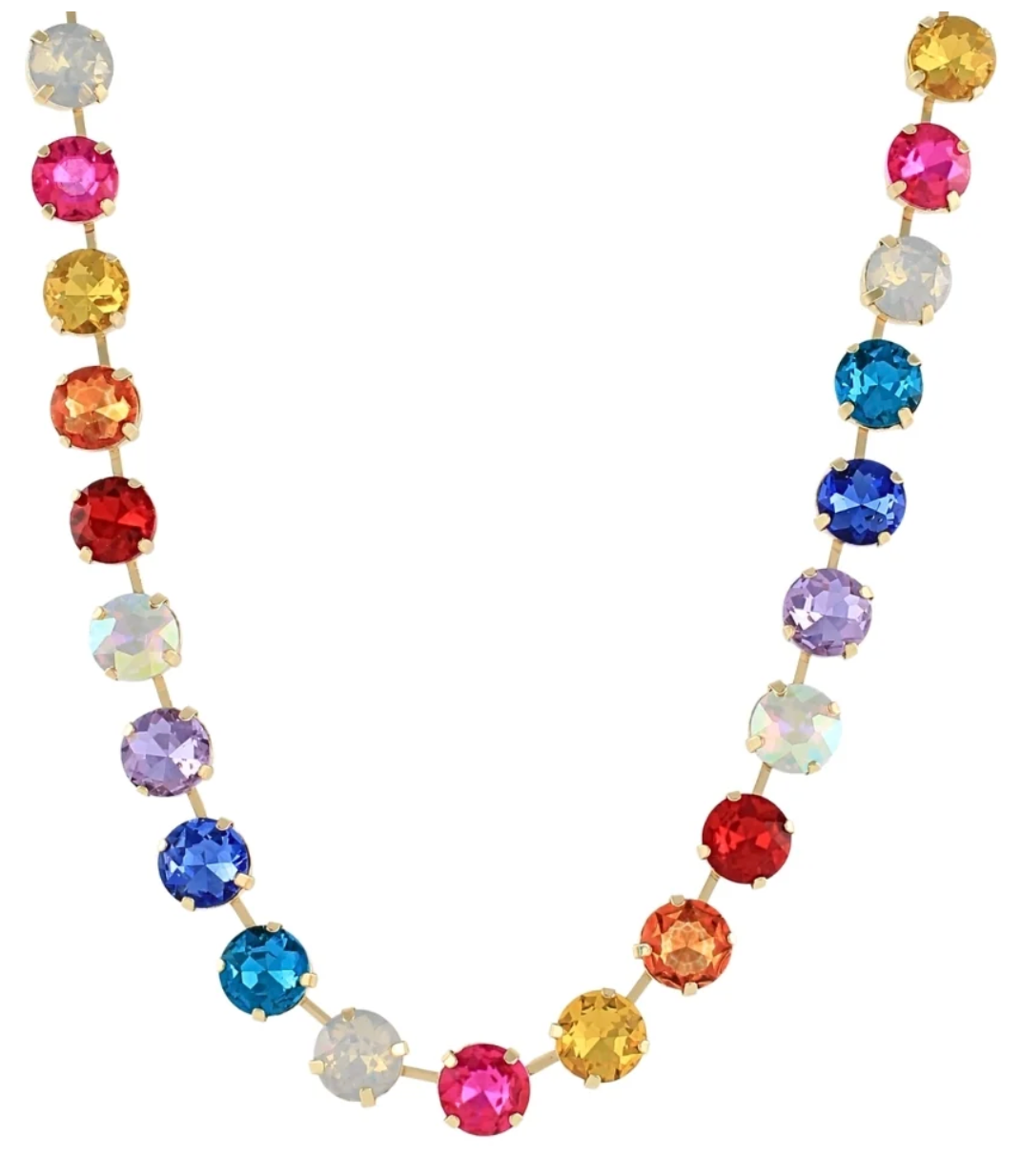 Multi Color 12mm Rhinestone Necklace