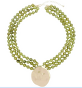 Olive Disc Layered Beaded Necklace