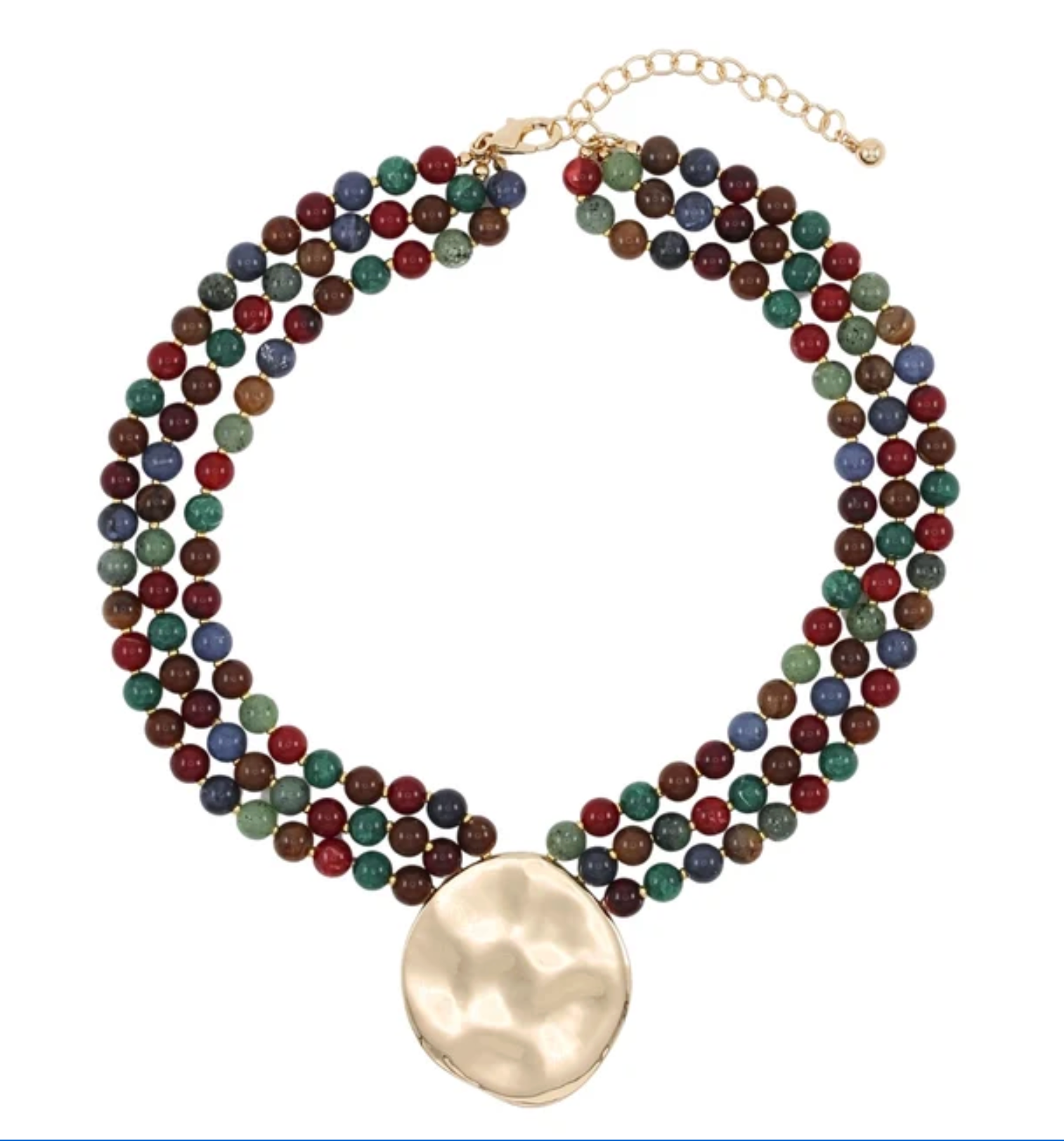 Dark Multi Disc Layered Beaded Necklace