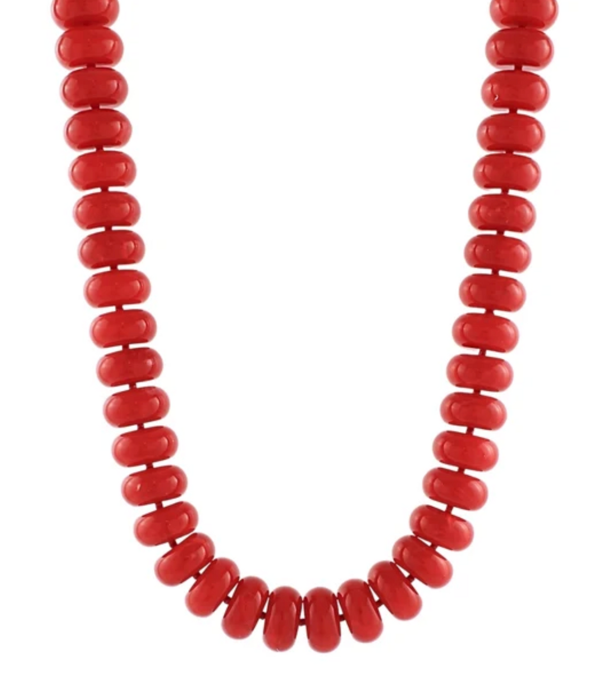 Red Marble Rondelle Bead Necklace