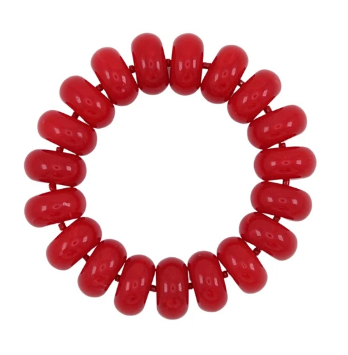 Red Marble Rondelle Bead Bracelet