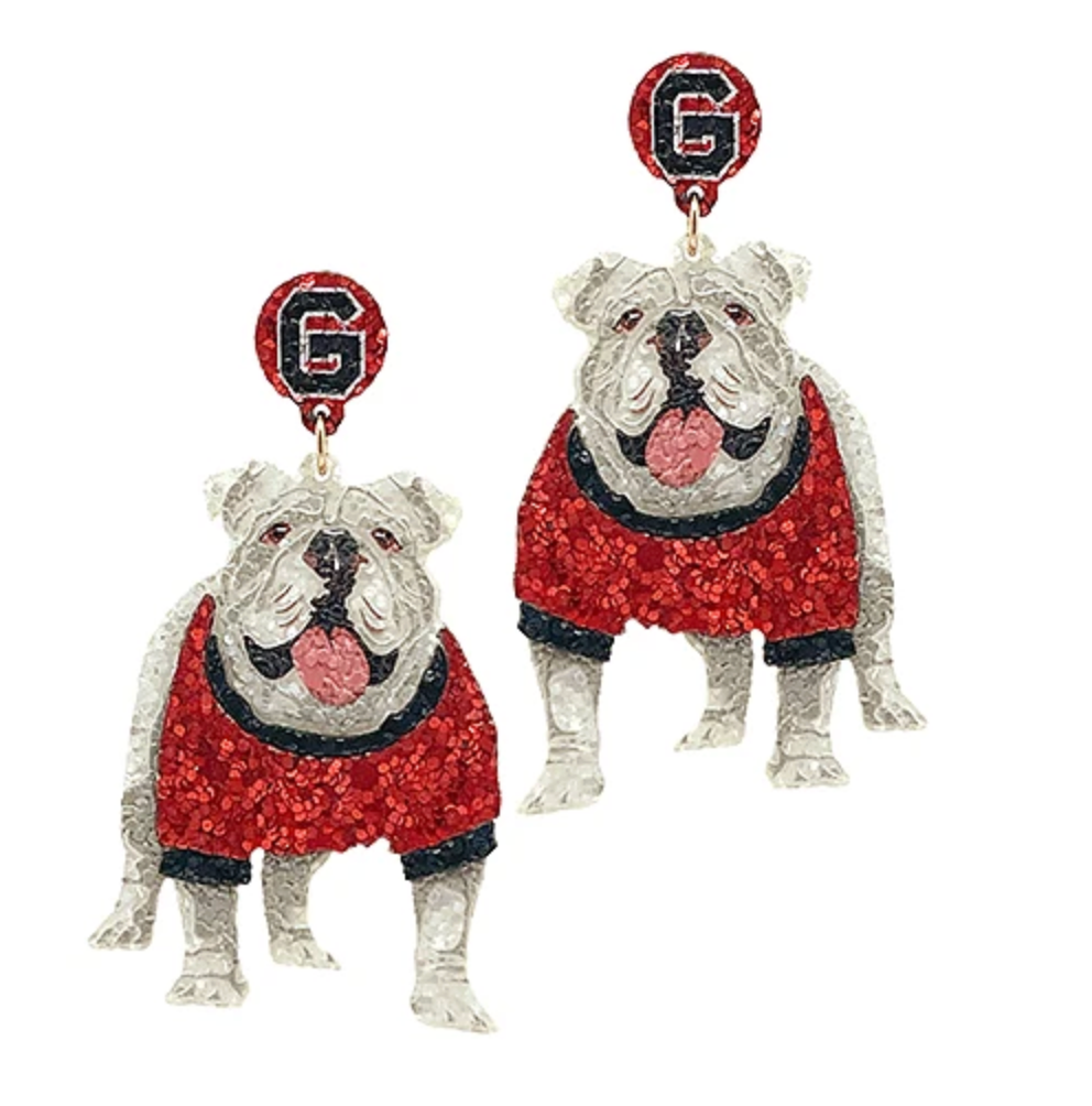 Bulldog Glitter Earrings