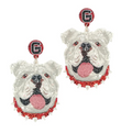 Glitter Bulldog Face Earrings