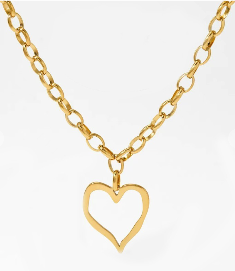 Open Heart Statement Necklace
