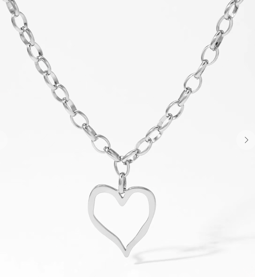 Open Heart Statement Necklace
