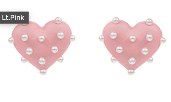 Pearl Studded Heart Earrings