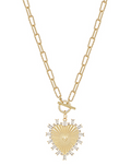 Pave Baguette Heart Necklace