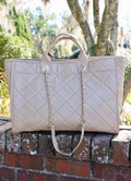 Melissa Tote Bag Tan Quilted