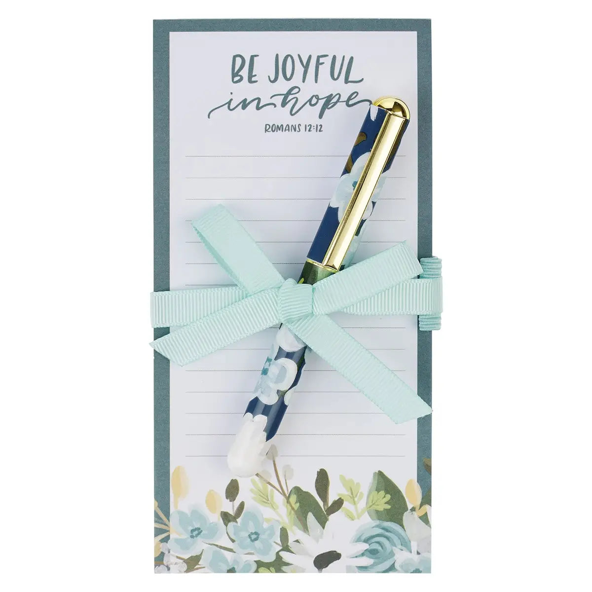 Magnetic Shopping List W/Pen Be Joyful in Hope Rom 12:12