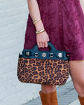 Savannah Latte Black Spotted Saddle Handbag